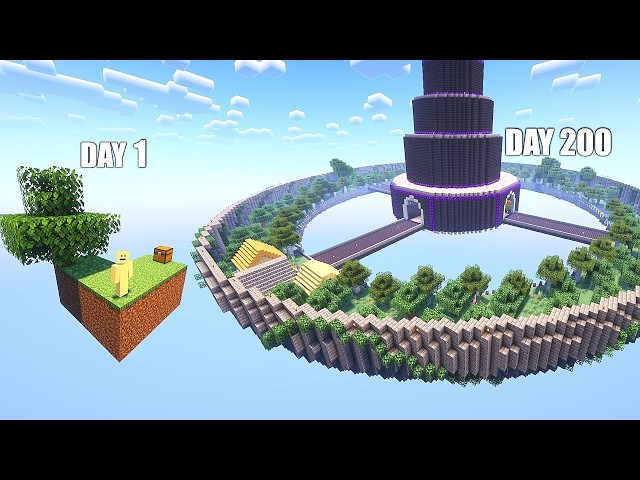 I Survived 200 DAYS of Hardcore Skyblock