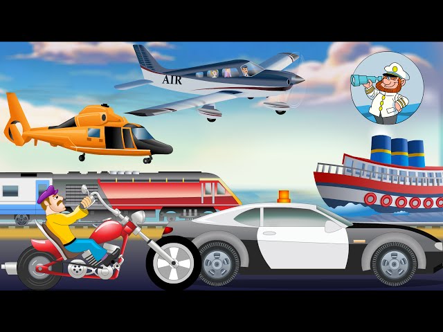 Modes of Transport for kids | Transport Vehicles | Nursery Rhymes For Children | Kids Learning