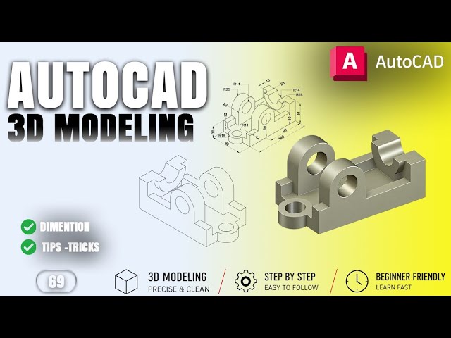 AUTOCAD 3D basic modeling for  mechanical practice work #69 #autocad #rkmahato  #rkmahato_07 