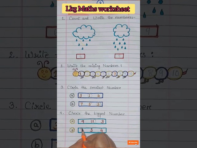 Math Worksheet | #sblittlewings #lkg #worksheet #mathsworksheet