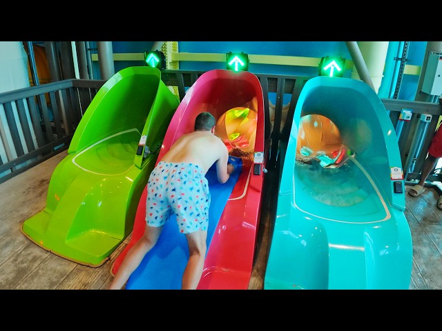 Racing Rapids POV | 3-Lane Racer Water Slide at OKANA Resort