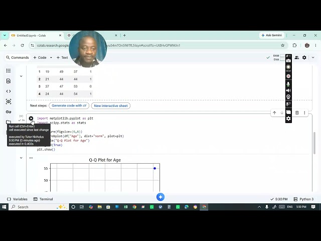 Professional Statistical Analysis Using Python, Google colab