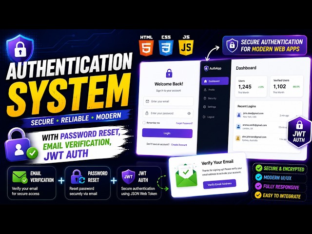 🔐 Authentication System with Password Reset, Email Verification & JWT Authentication | MERN Project