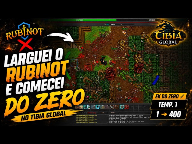 LARGUEI O RUBINOT E COMECEI DO ZERO NO TIBIA GLOBAL | EK DO ZERO #01