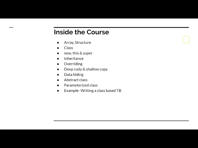 Course : Systemverilog Verification 3 : L1.1 : Welcome