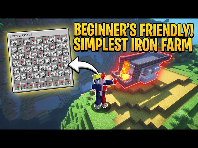 How to Build the Simplest Iron Farm in Minecraft (Beginner Friendly Tutorial)