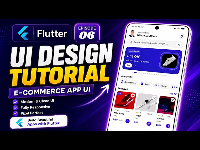 Build a Beautiful E-Commerce App UI in Flutter | Episode 06