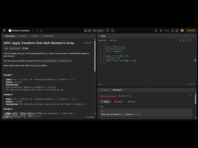 LeetCode 2635 | Apply Transform Over Each Element in Array | JavaScript | Easy Explained