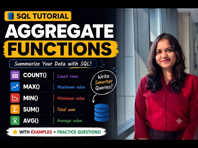 SQL Aggregate Functions Explained: SUM, AVG, COUNT, MIN, MAX | Part 11