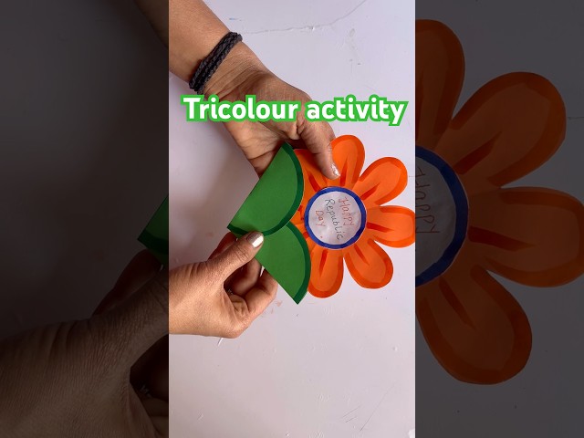 Tricolour craft | tricolour decoration | triclour flower craft | Republic Day board decoration