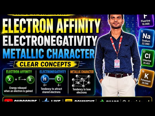Electron affinity electronegativity and metallic character  grade-11