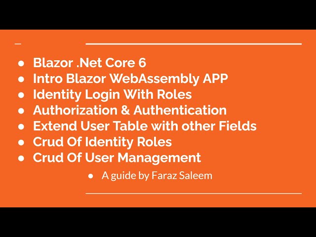 Part 1: Blazor .net core 6 For Beginners