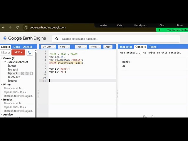 GEE Java script basics