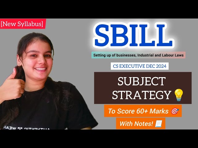 SBILL Subject Strategy | How to start SBILL?| IMPORTANT CHAPTERS | SCORE EXEMPTION| Jiya Vijayvargia
