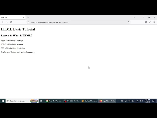 HTML Basic Tutorial – Lesson 1