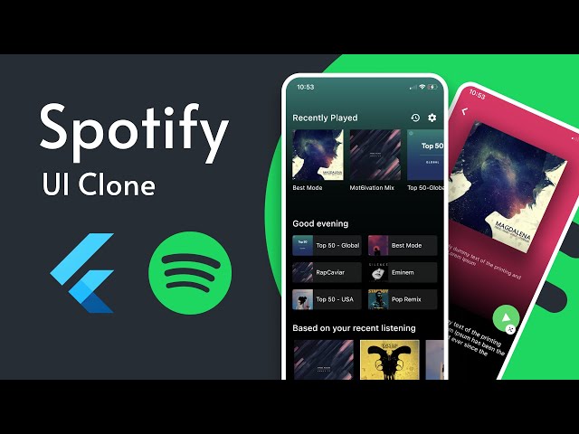 Spotify clone app ui in flutter | Build from scratch | Flutter UI Challenge