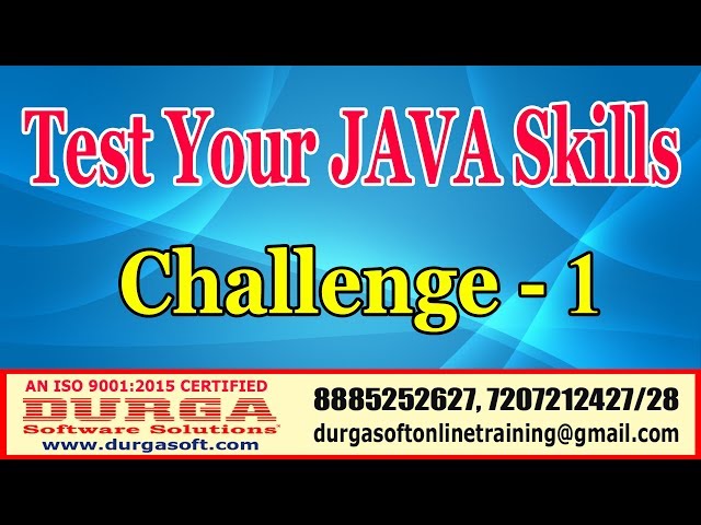 Java Tutorials | Test Your JAVA Skills | Challenge - 1 | by DURGA Sir