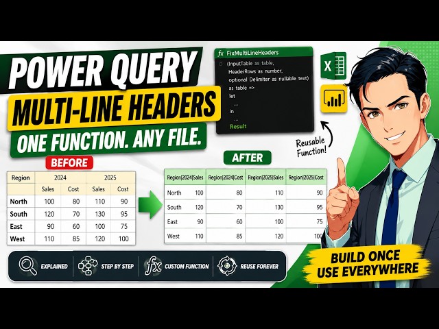 Fix Multi-Row Headers in Power Query (Once and for All)