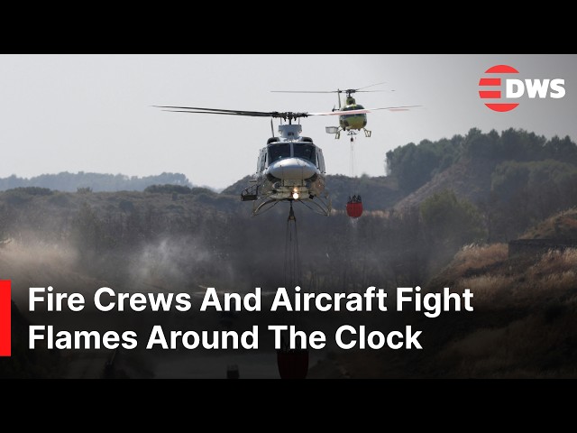 Firefighting Helicopters Rush to Stop Massive Spain Wildfire Spread Fast | DWS News | AP14