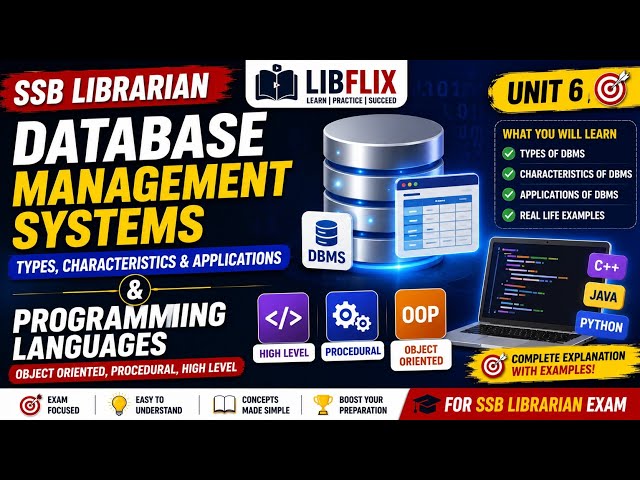Database Management Systems (DBMS) & Programming Languages | Unit 6 | SSB Librarian Exam 2026 