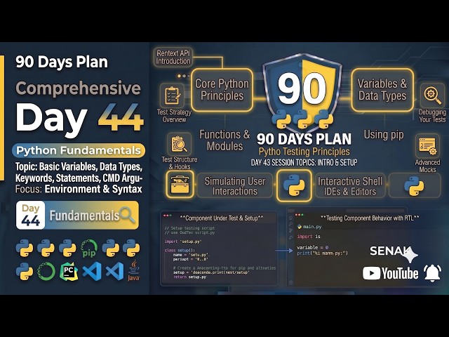 🔥Day 44 – 90 Day Plan | Python Data Types, Strings & Operators | Beginner to Professional Guide 🚀