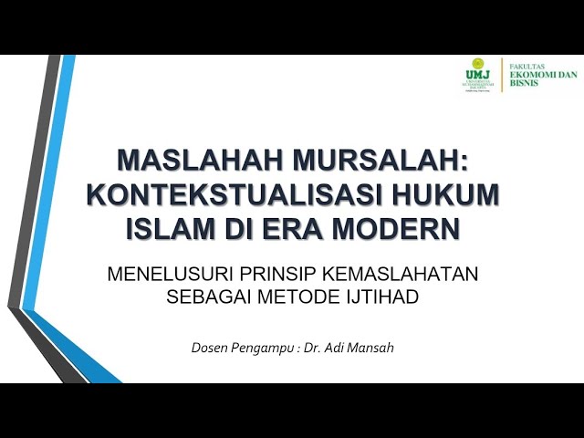 Adi Mansah Channel sedang live sekarang! Maslahah Mursalah