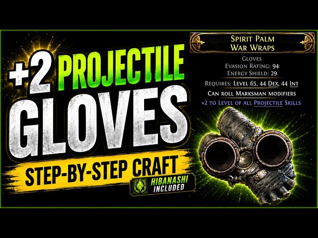 How to Craft +2 Projectile Skill Gloves in PoE 2 0.5 | Step-by-Step Guide