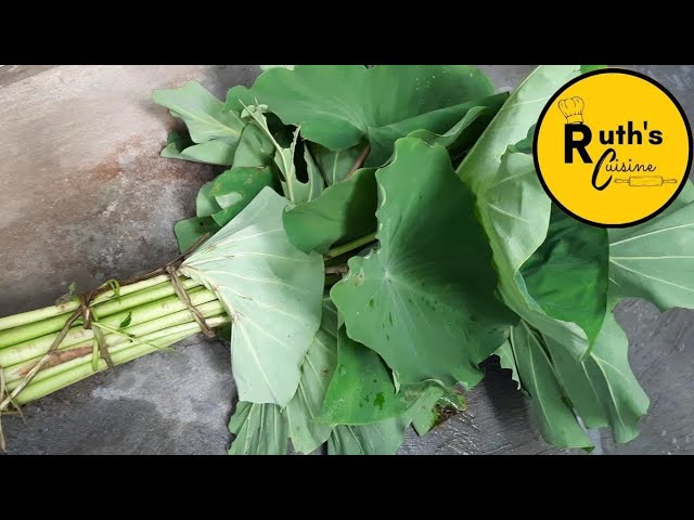 Paano gumawa ng LAING gamit ang sariwang Tangkay at Dahon ng GABI ng walang KATI! LAING Recipe