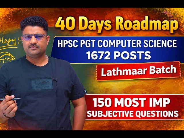 40 days roamap | Crash course info | HPSC PGT COMPUTER SCIENCE 1672 POSTS