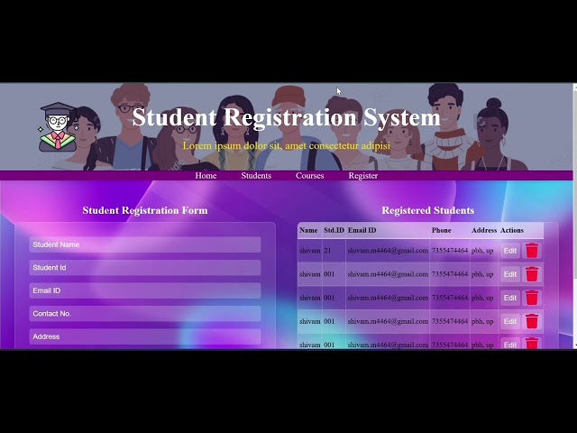 Student Registration System | DOM Manipulation Project