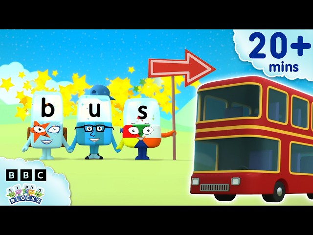 Let's Get the Bus to School! | Learn to Read and Spell for Kids Compilation | Alphablocks