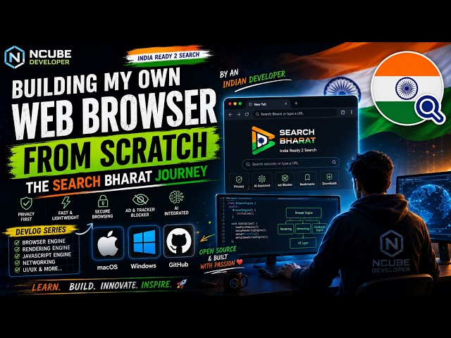I Built a Web Browser From Scratch 🇮🇳 | Search Bharat Devlog #1million #ai #artificialintelligence