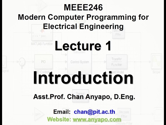 MEEE246 Modern Computer Programming for Electrical Engineering Lecture 1