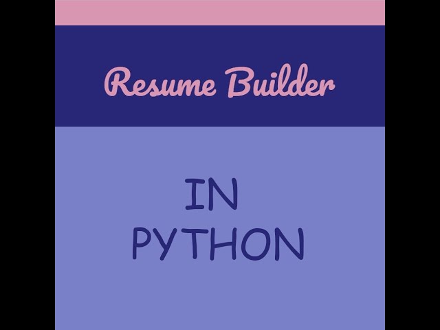 Resume Builder In Python / Django / Pillow package