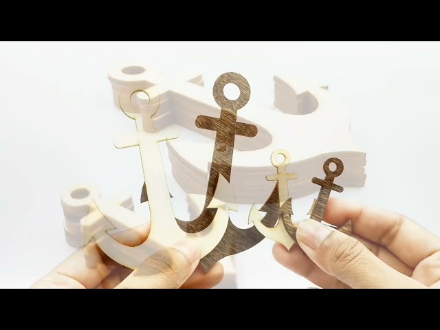Premium Laser Cut Wooden Veneer Anchor Embellishments | Summer-Ray