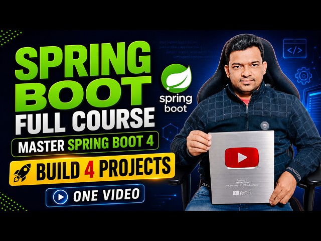 Spring Boot Full Course | Master Spring Boot 4 in One Video | Build 4 Spring Boot Projects