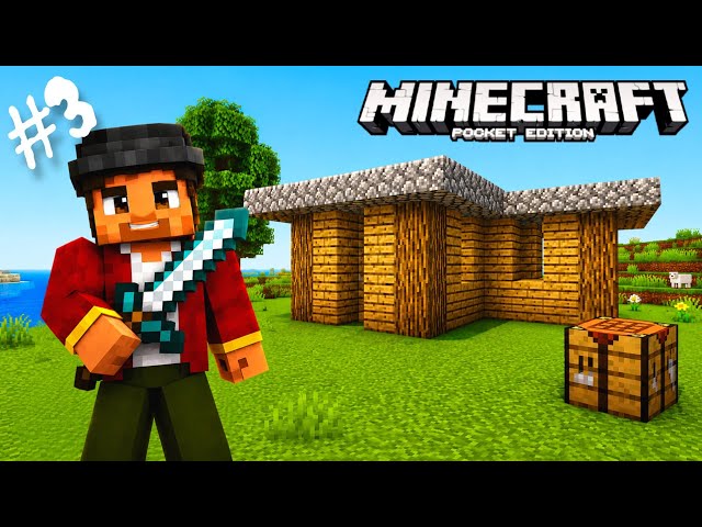 I start Build My First Starter House in Minecraft Survival PE (#part3)