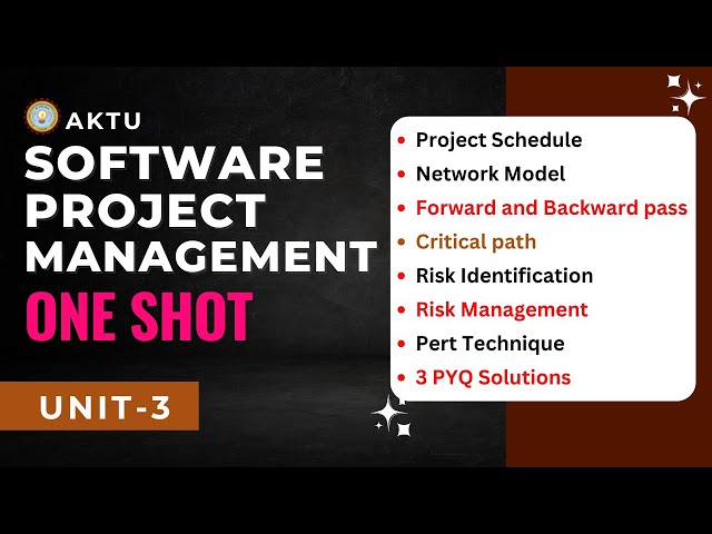software project management | SPM One Shot Unit-3 | PYQ Solution | 3rd Yr | Aktu Exams | SPM 6th Sem