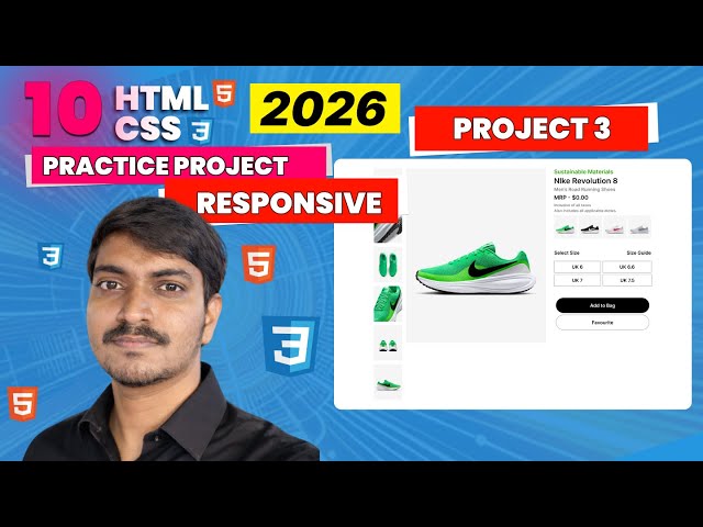 #3 Responsive – Shoes Website | HTML CSS 10 Practice Projects Responsive Series | 2026