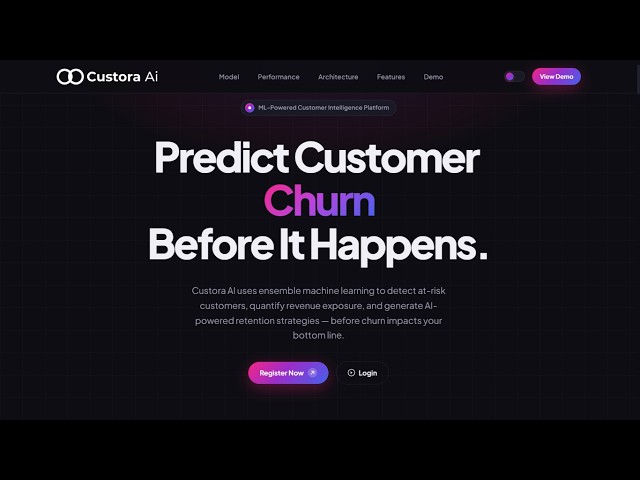 Custora AI | End-to-End Customer Churn Prediction SaaS (Flask + Machine Learning Project)