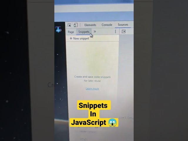 write complete js code in chrome developer tool😱       Snippets in JavaScript 🔥