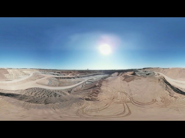Blasting in quarry in 360 video