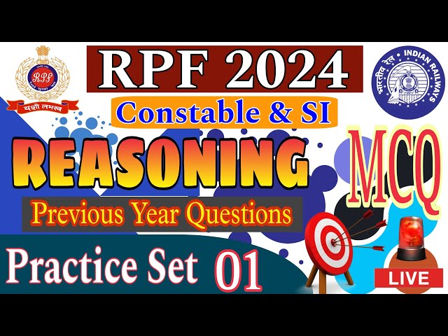 RPF SI & Constable 2024 | Reasoning practice set 01 | MCQ | Previous Year Questions #gk #rpf #police
