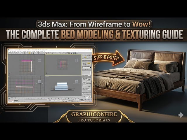 How to create 3D Bed Step - By - Step #3danimation #3dmax 