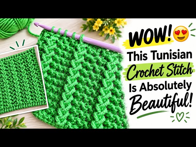 WOW! 😍 This Tunisian Crochet Stitch Is Absolutely Beautiful | Easy Tutorial.#knitting 