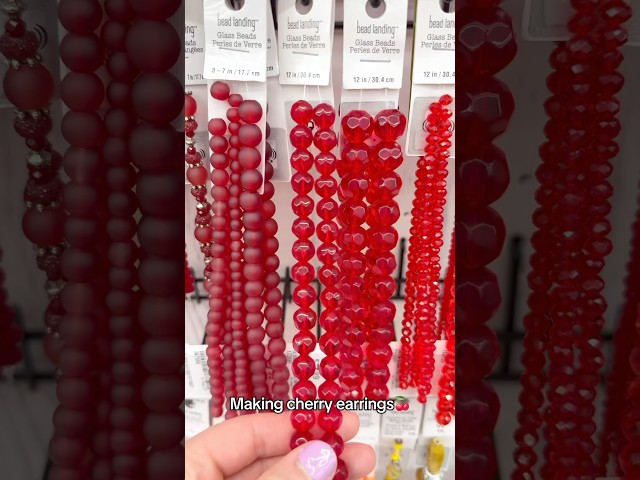 DIY cherry earrings🍒 #cherry #jewelry #jewelrymaking #tutorial #diyearrings #diyjewelry #fruitart