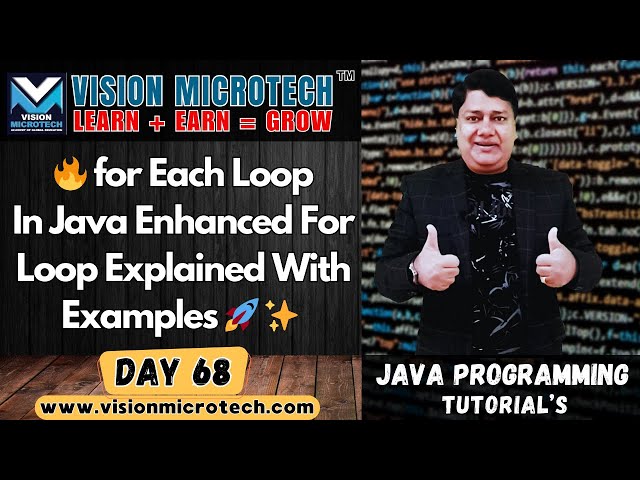 🔥 for Each Loop In Java | Enhanced For Loop Explained With Examples 🚀 ✨