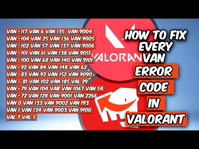 How To Fix EVERY VAN Error Code in Valorant (2026) | ALL Vanguard Errors Fixed Fast!