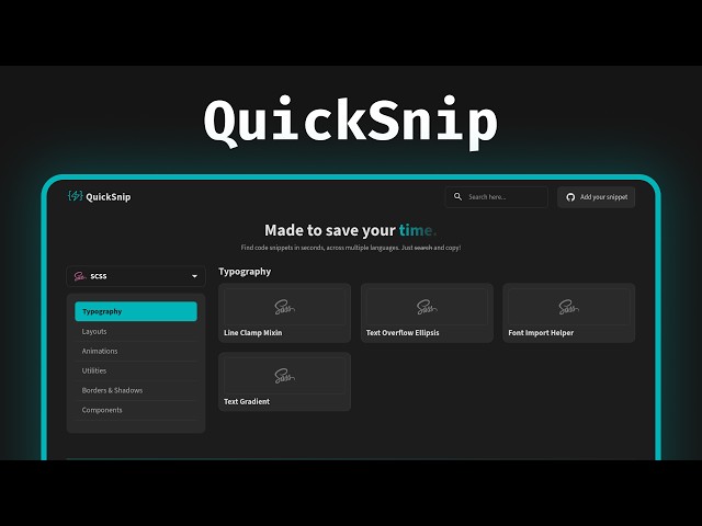 I built a library of code snippets for developers