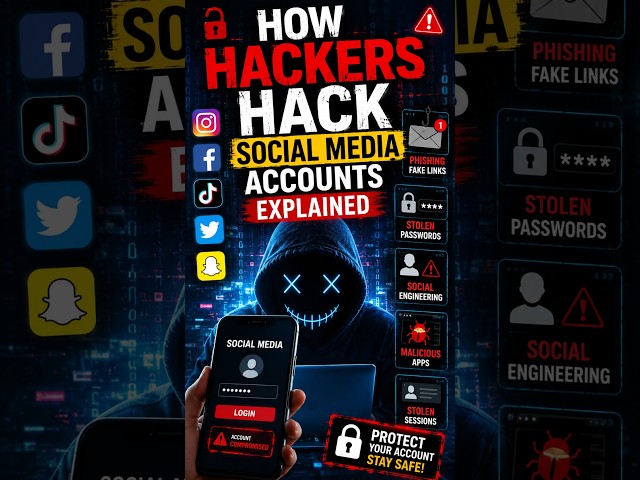 🔐 How Hackers Hack Social Media Accounts — Explained#cybersecurity #socialmediatips #ethicalhacking
